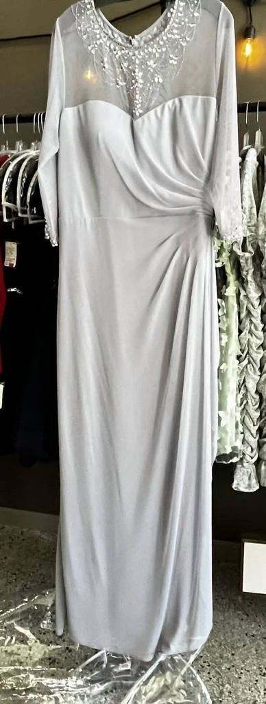 Alex Evenings Alex Evenings - Beaded Sheer Sleeve Ruched Gown