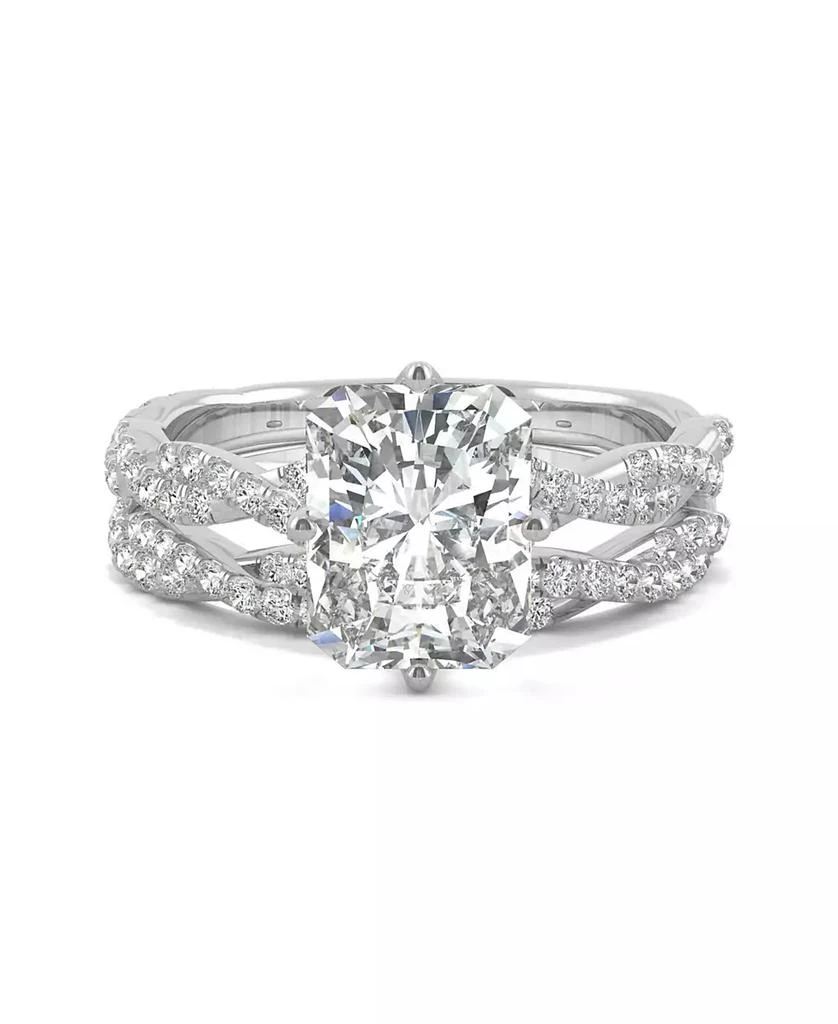 Charles & Colvard Moissanite Radiant Bridal Set 3-3/8 ct. t.w. Diamond Equivalent in 14k White Gold 4