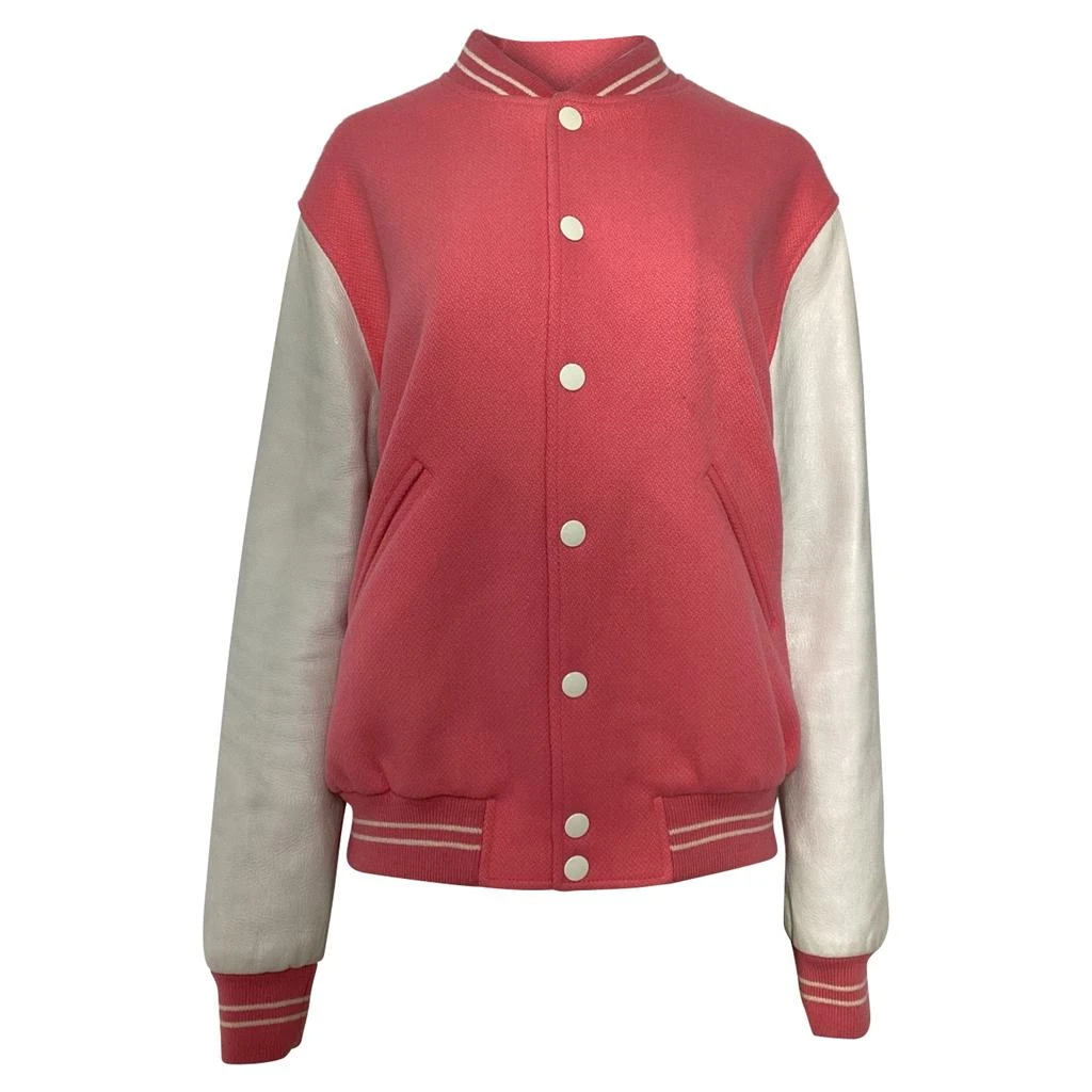 Celine x Scott Reeder Varsity Jacket in Pink Wool 1