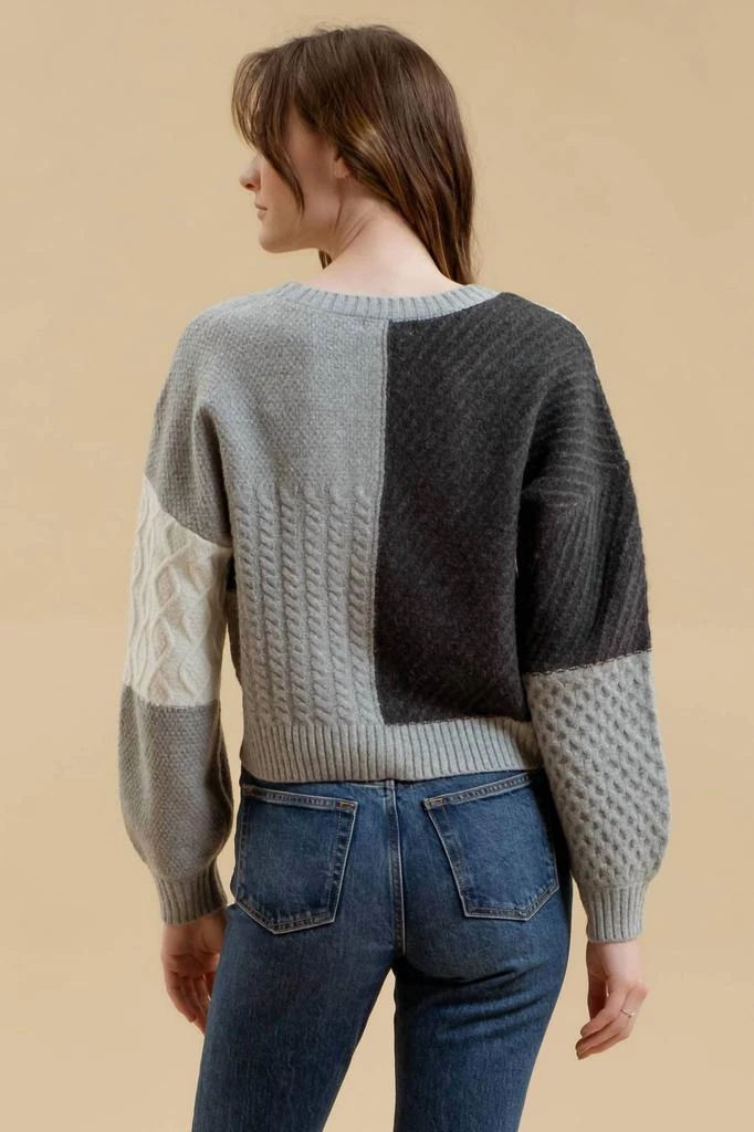 Blu Pepper Blu Pepper - Patchwork Cable Knit Cardigan 3