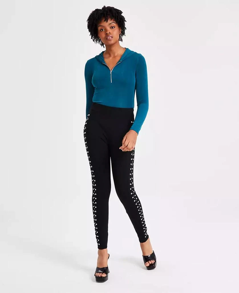 Bar III Women's Three-Row Studded Ponté-Knit Leggings, Created for Macy's 4