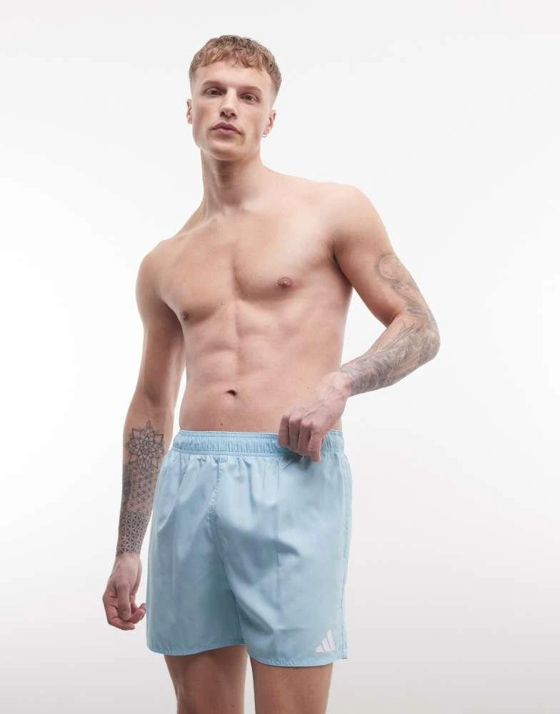 Adidas adidas Training 5in swimshorts in blue and white