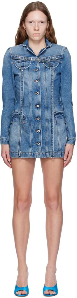 Off-White Blue Faded Denim Minidress 1