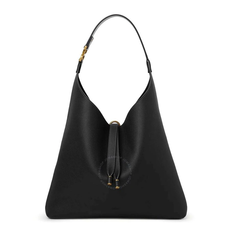 Chloé Marcie Hobo Bag In Grained Leather - Black 1