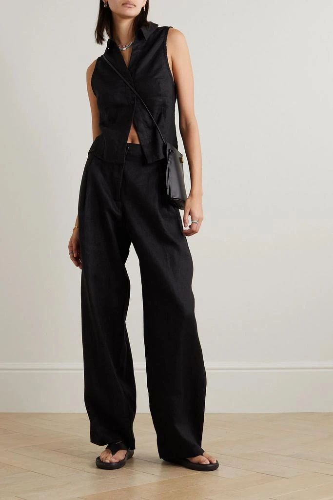 FAITHFULL El Toro pleated linen wide-leg pants 2