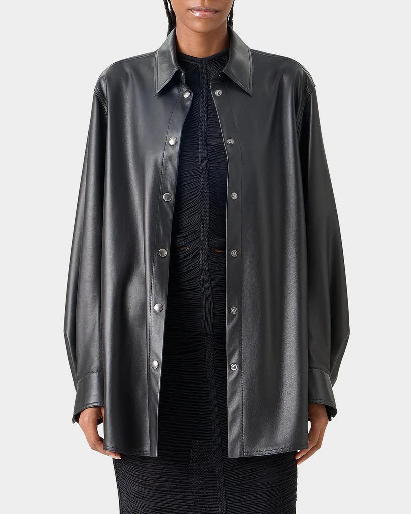 Akris Leather Button-Down Shirt 3