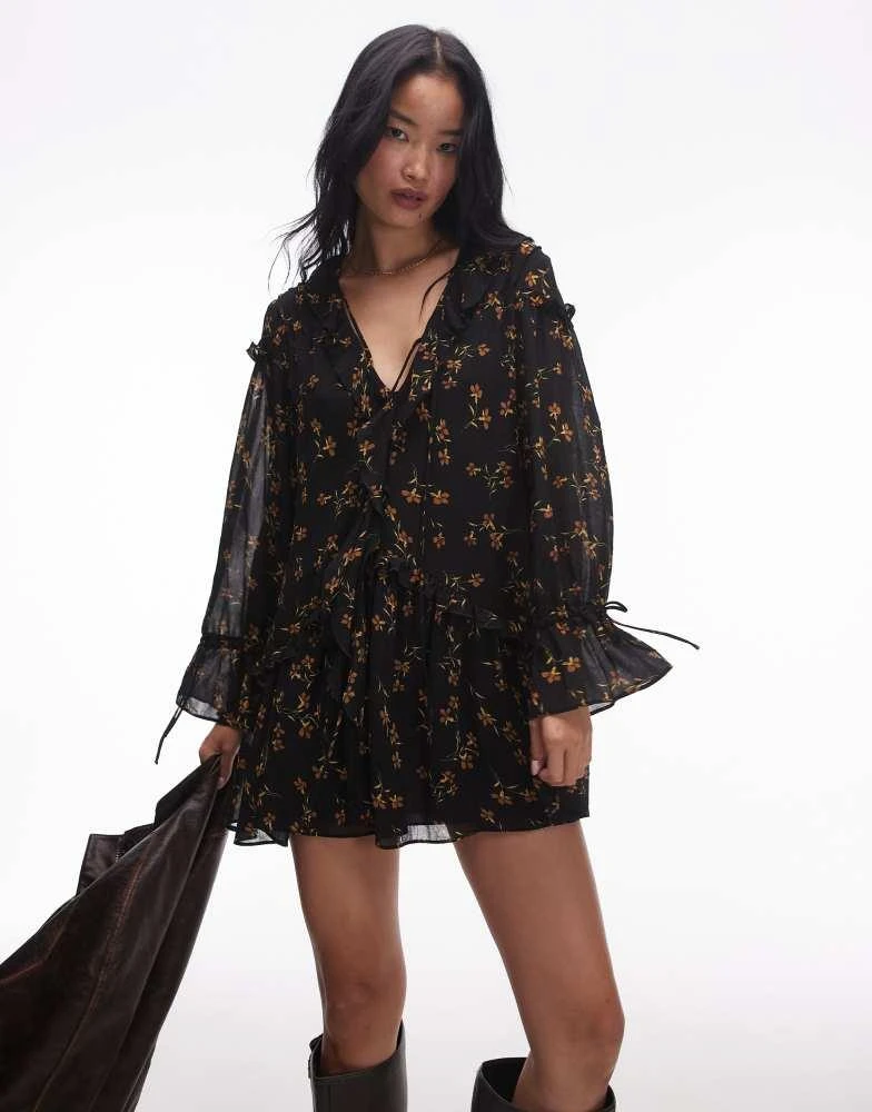 blue dress for baby girl Topshop Patchwork Floral Dress – Sancho's main image 0