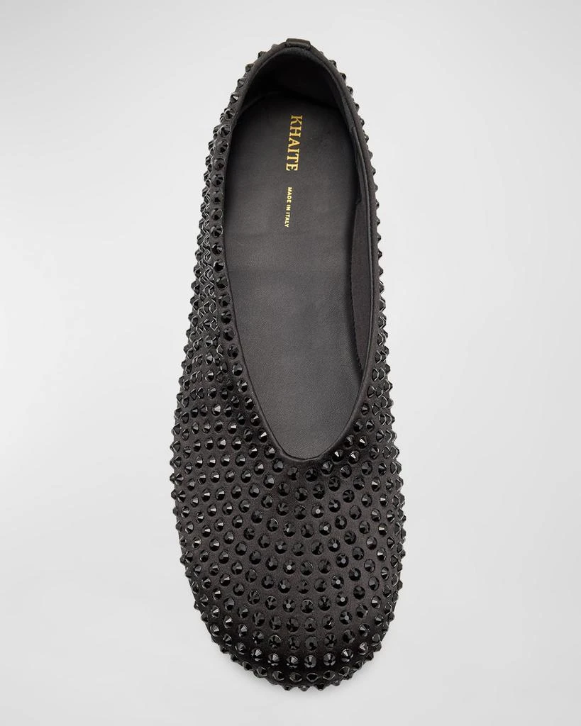 Khaite Marcy Crystal Stud Silk Ballerina Flats 5