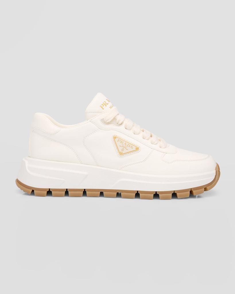 Prada Leather Logo Runner Sneakers