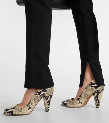 Khaite Lenro satin-trimmed high-rise slim pants 5