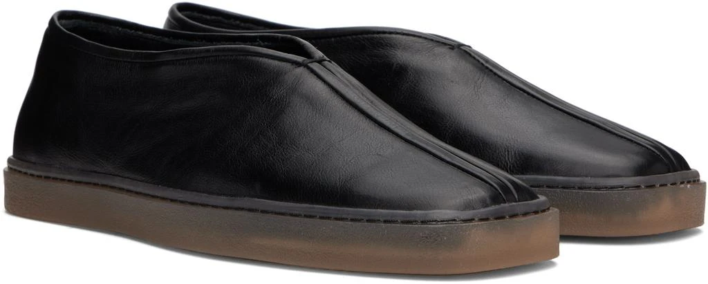 Lemaire Black Linoleum Piped Loafers 4