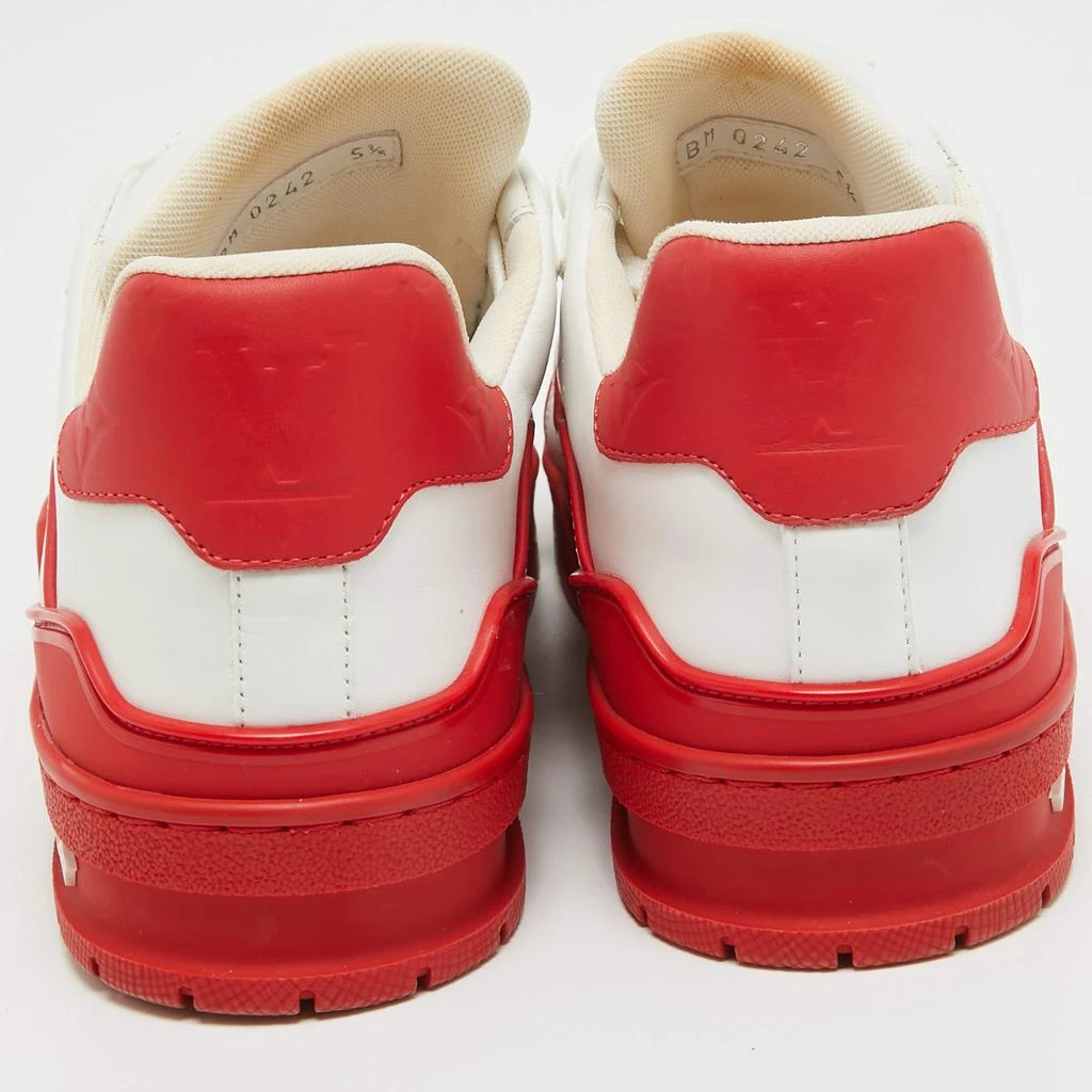 Louis Vuitton Louis Vuitton White/Red Leather LV Trainer Sneakers Size 39.5  5