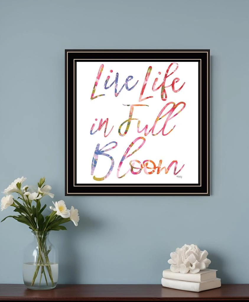 Hivvago Live Life in Full Bloom Black Framed Print Wall Art