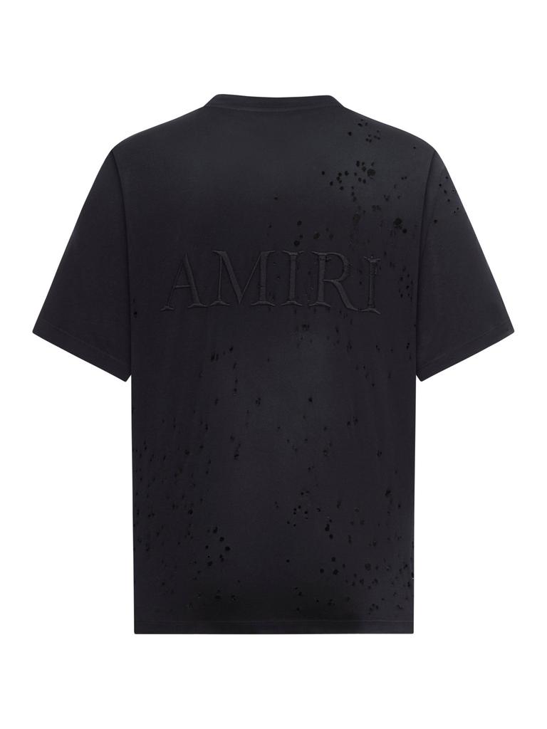 残り僅か シンプル ブラック【AMIRI】SHOTGUN 刺繍 Tシャツ ロゴ Amiri MA Shotgun Embroidered T-Shirt – On Sale Now with Up