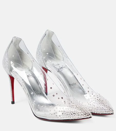 Christian Louboutin Degrastrass embellished PVC pumps 1