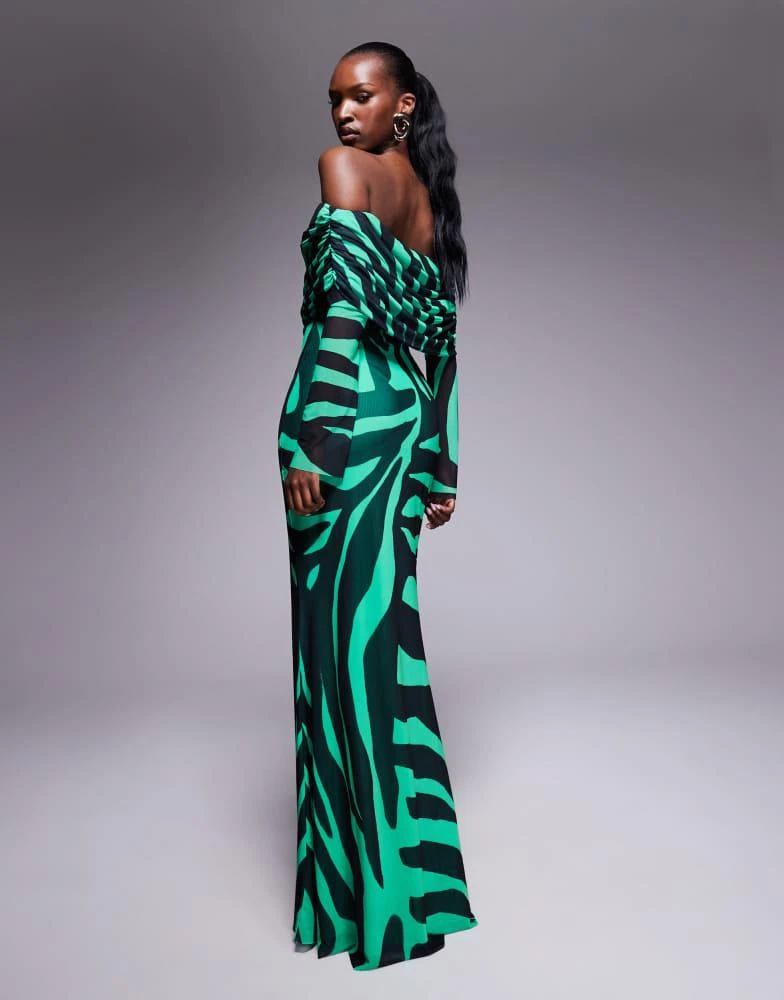 knee length dresses for ladies Gisele Midi Dress - Zebra mesh