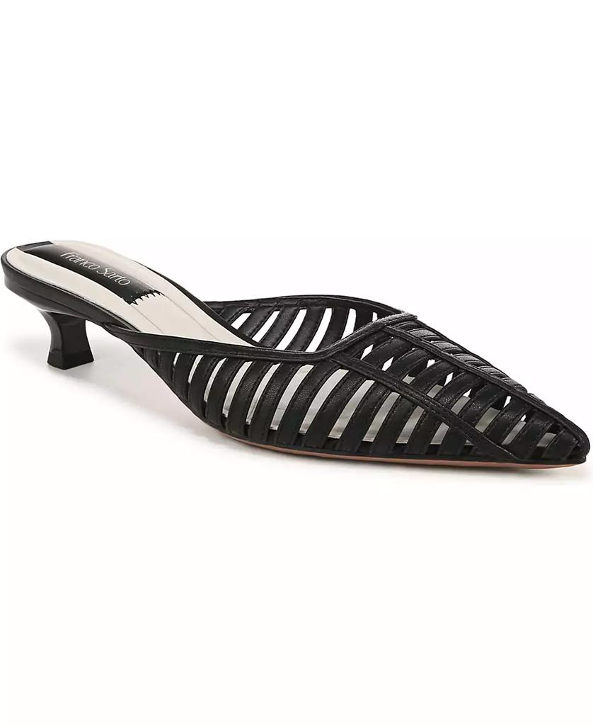 Franco Sarto Marlina Fisherman Kitten Heel Faux Leather Mules