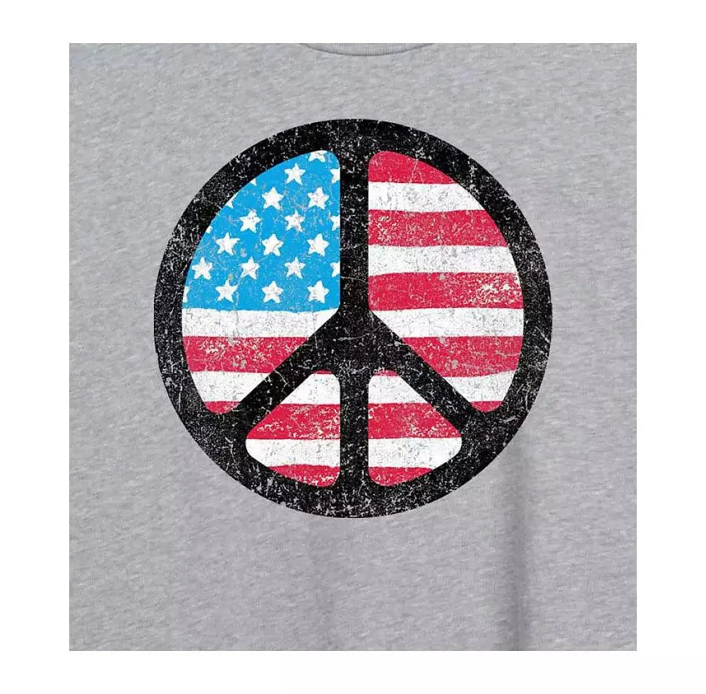 Hybrid Apparel Trendy Juniors Flag Peace Graphic Oversized Tee 2