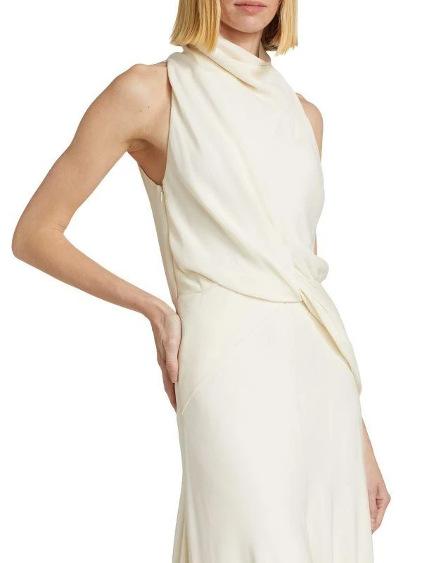 Brandon Maxwell The Valerie Draped Belted Waist Dress 4