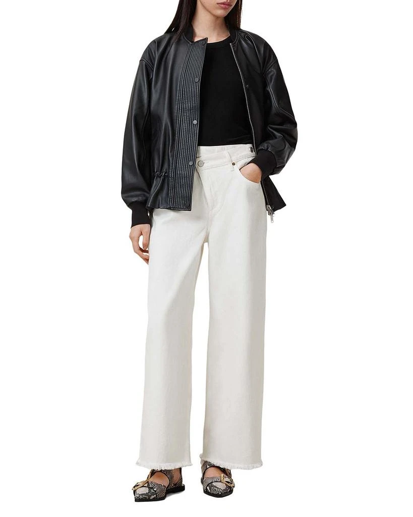 ALL SAINTS Aki High Rise Wide Leg Jeans in Chalk White 7