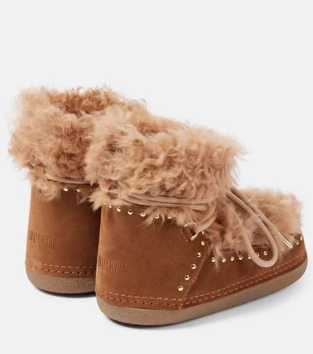 INUIKII Long Curly shearling and suede snow boots 2