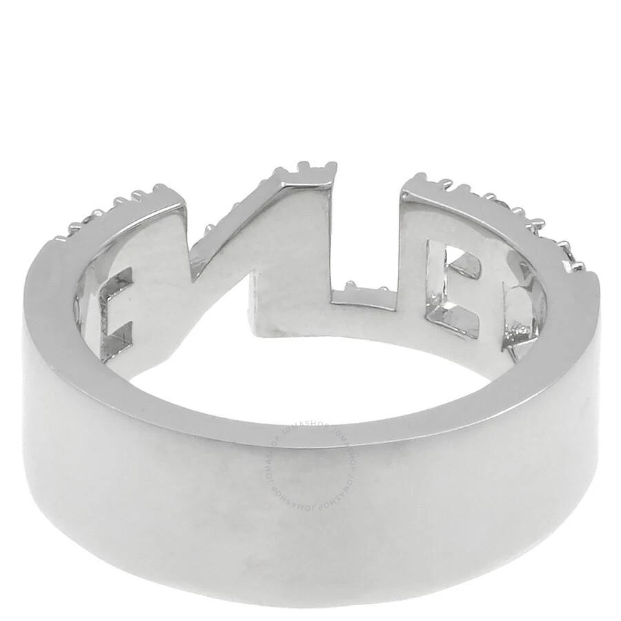 Celine Monochroms Strass Ring In Brass With Rhodium Finish And Crystals 3