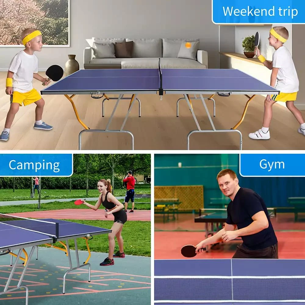 Streamdale Furniture Streamdale Compact Foldable Ping-Pong Table Set Table, Paddles, Net, Balls 6