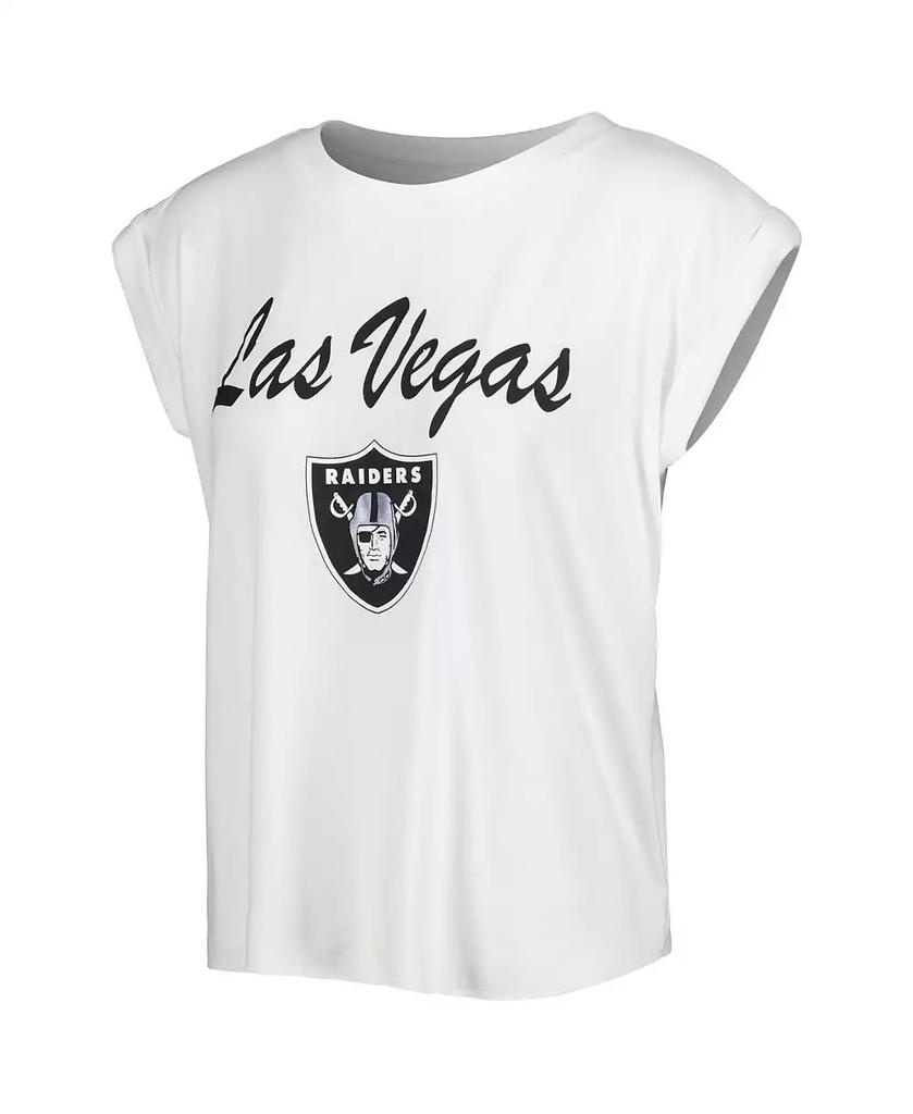Concepts Sport Women's White, Cream Las Vegas Raiders Montana Knit T-shirt and Shorts Sleep Set