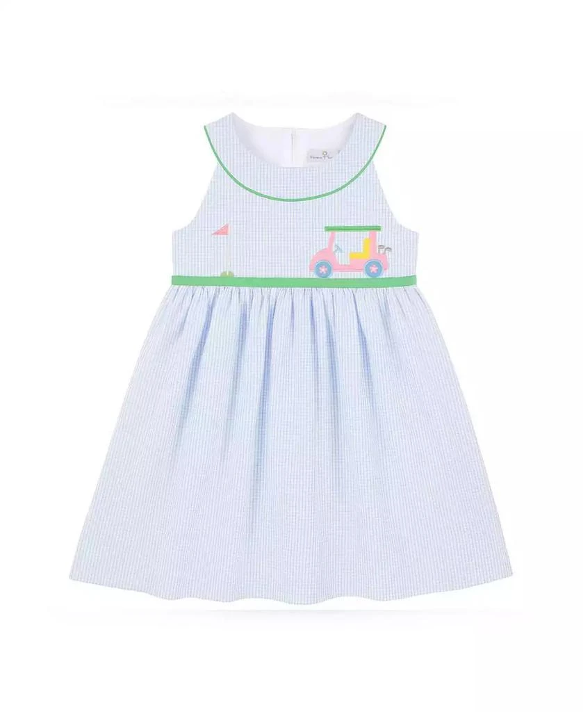 Florence Eiseman Little Girls Check Seersucker Dress With Golf Cart