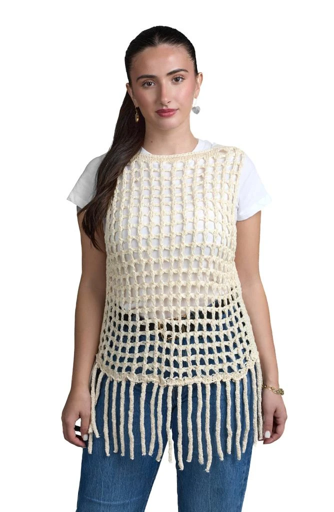 SAACHI Open Weave Fringe Cover-Up Top 5