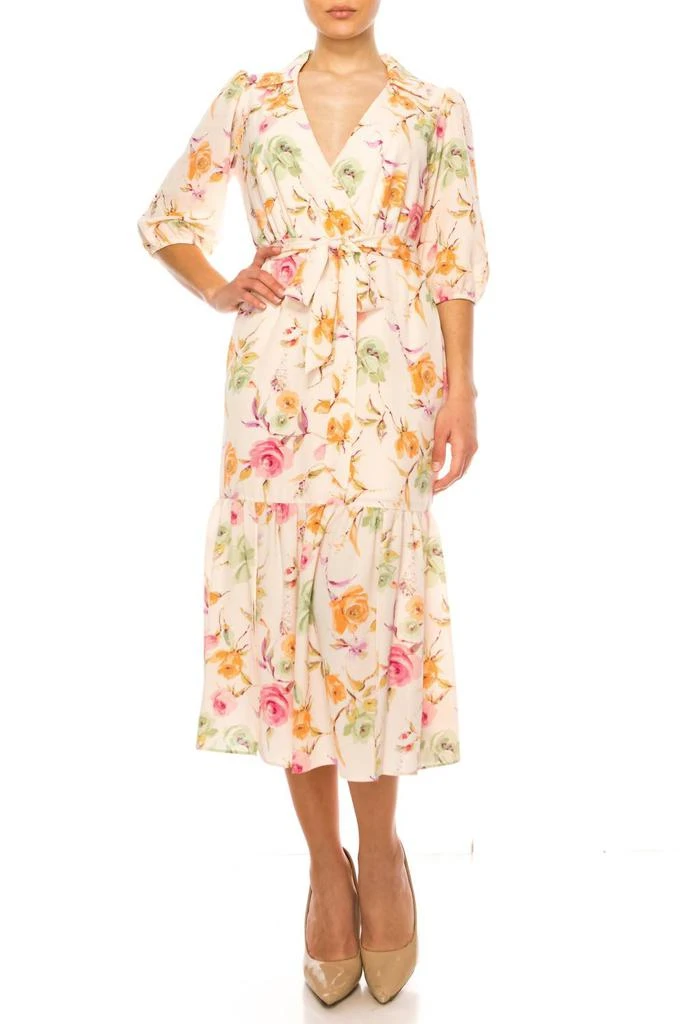 maison tara dresses Maison Tara Floral Maxi 3/4 Sleeve High Low Dress