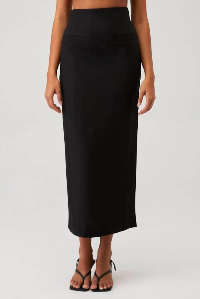Bardot Rhee Midi Skirt In Black