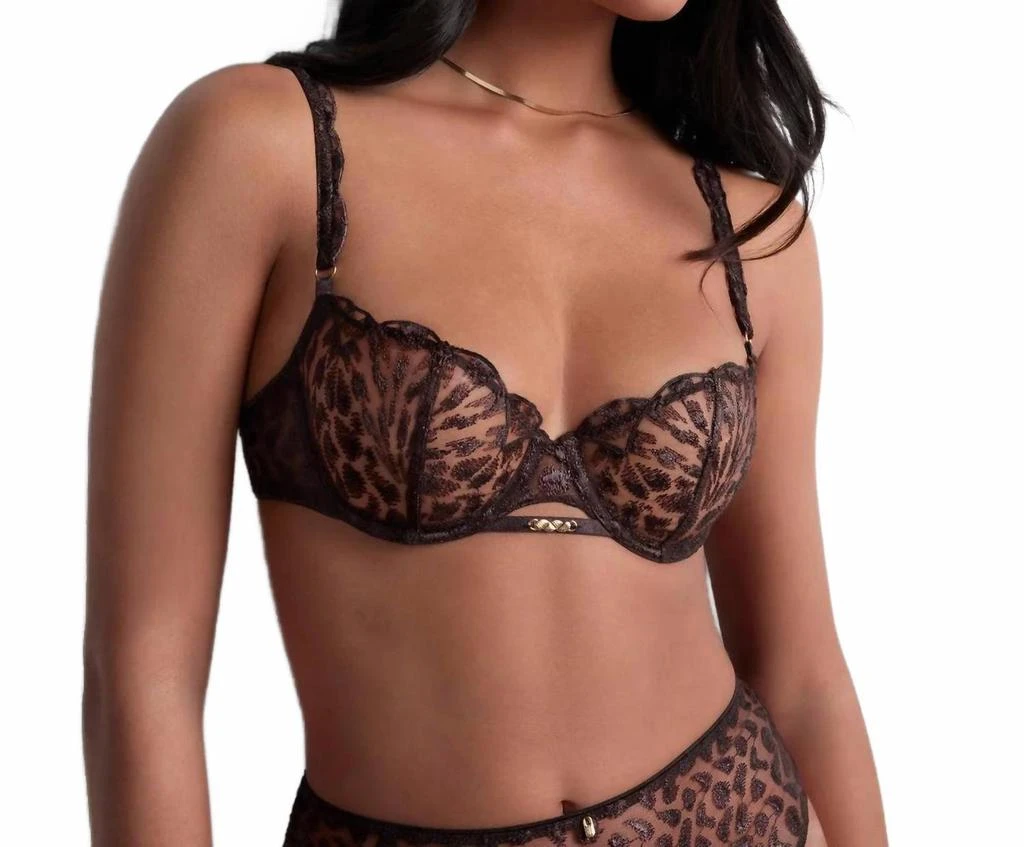 Aubade Crazy In Love Half Cup Bra In Satin Brown