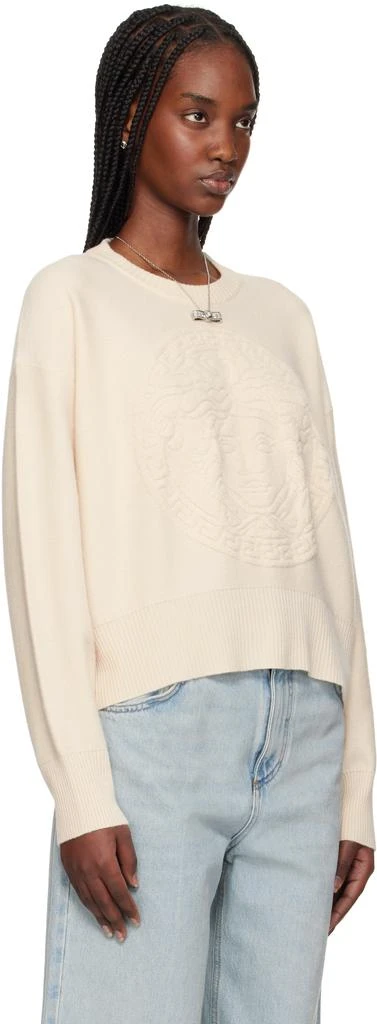 Versace Off-White Medusa Wool-Blend Knit Towel Sweater 2