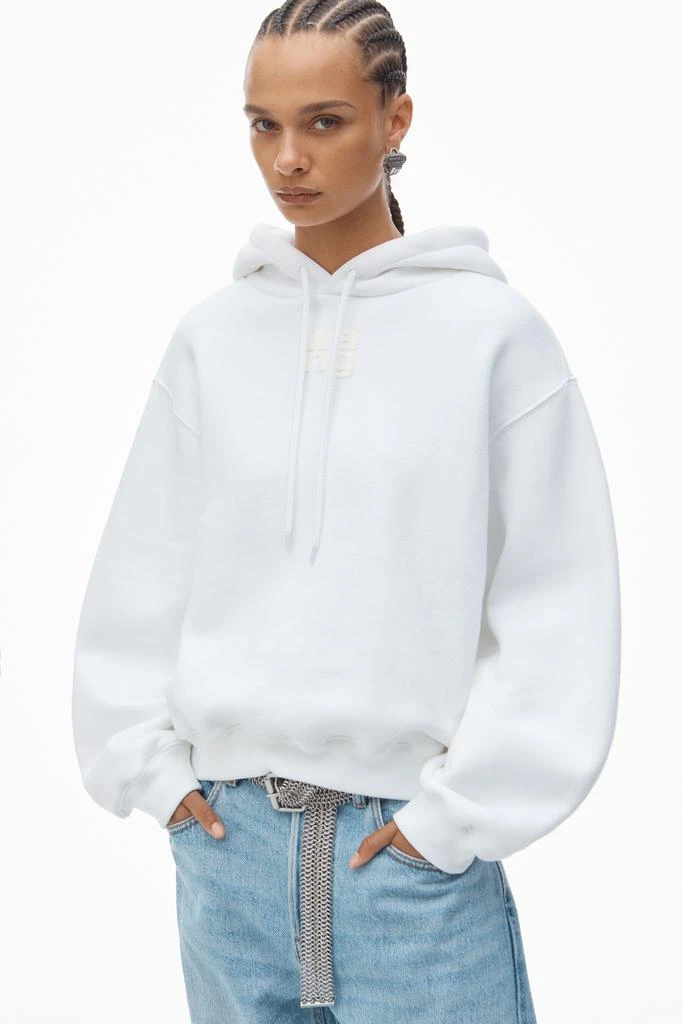 Alexander Wang PUFF LOGO HOODIE IN STRUCTURED TERRY 3