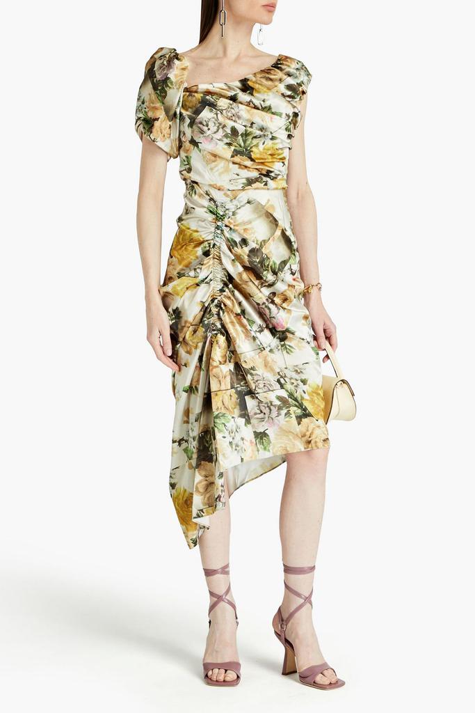 Preen By Thornton Bregazzi Heaven one-shoulder floral-print satin dress