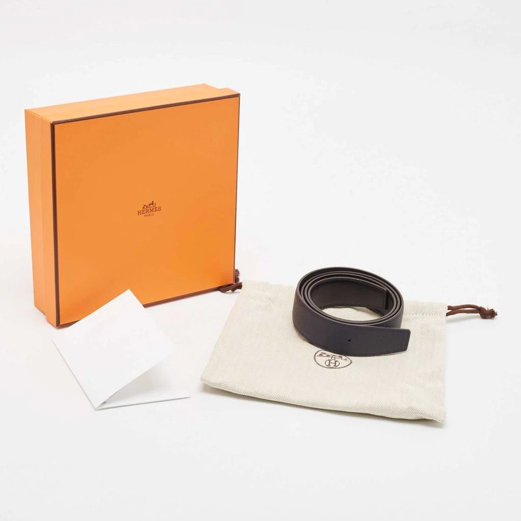 Hermes Hermes Bleu Nuit/Noir Togo and Box Leather Reversible Belt Strap 90 CM 6