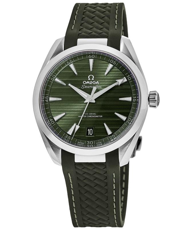 Omega Omega Seamaster Aqua Terra 150m Master Co-Axial Automatic Chronometer Green Dial Green Rubber Strap Men's Watch 220.12.38.20.10.001
