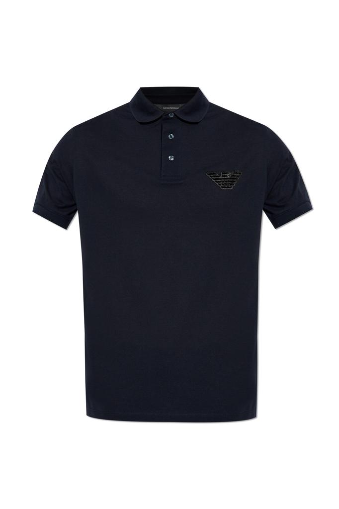 【EMPORIO ARMANI】 ★ Men's Raglan Pocket Polo Sweatshirt ★ Emporio Armani Cotton-Blend Pocket Polo Sweatshirt - Polo
