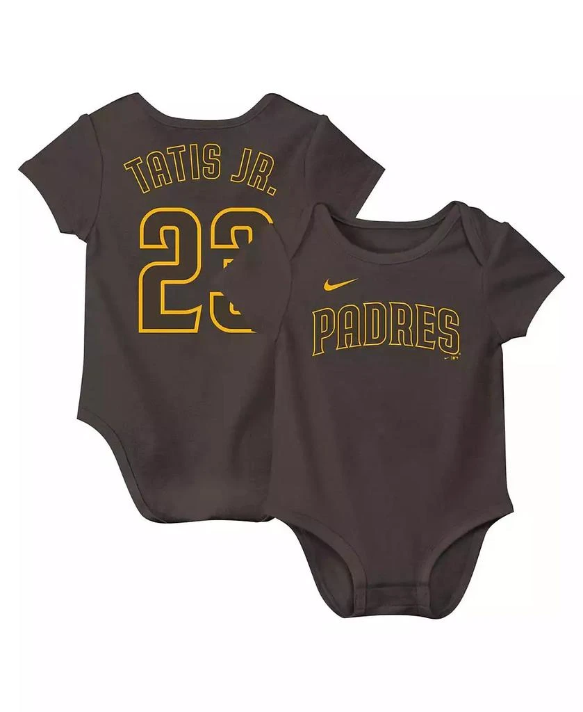 NIKE Baby Fernando Tatis Jr. Brown San Diego Padres Fuse Name Number Bodysuit 1