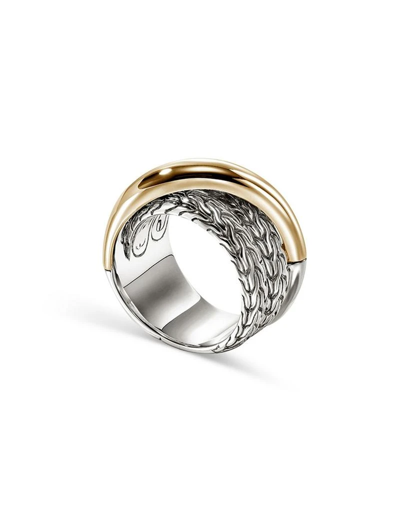 John Hardy 14K Yellow Gold & Sterling Silver JH Essentials Crossover Ring 2