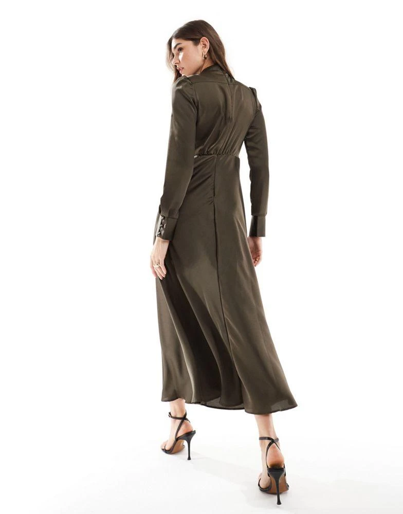Asos Satin Maxi Duster Shop ASOS DESIGN High Neck Maxi Satin Tea