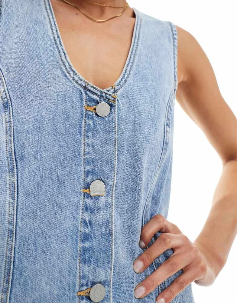 JJXX JJXX scoop neck denim dress in light blue 3