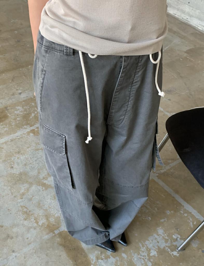 Pixie Market Grey Utility Cargo Pants- PREORDER