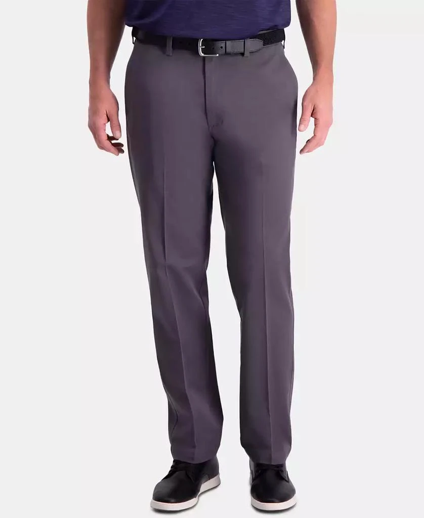 Haggar Men's Premium Comfort Khaki Classic-Fit 2-Way Stretch Wrinkle Resistant Flat Front Stretch Casual Pants 3