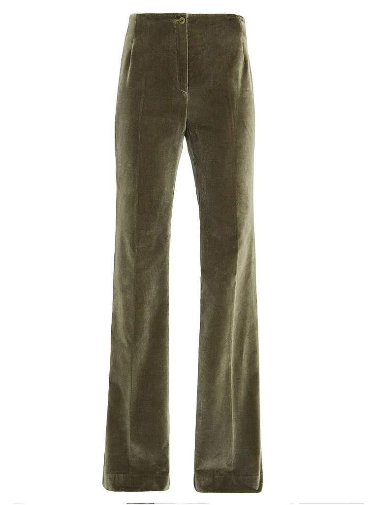 Santorelli Velvet High-Waist Flared Pants 1