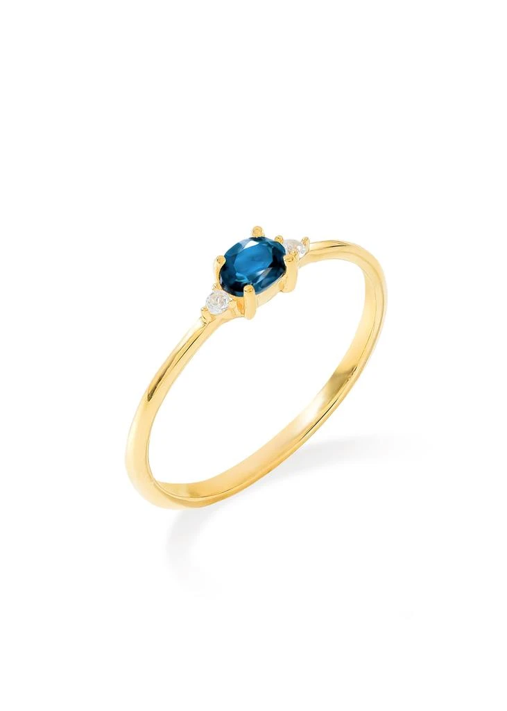 Tiramisu 14K Gold Plated Over 925 Sterling Silver London Blue Topaz Elegant Engagement Ring