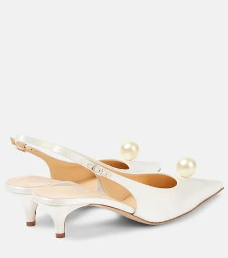 Magda Butrym Leather-trimmed satin slingback sandals 2
