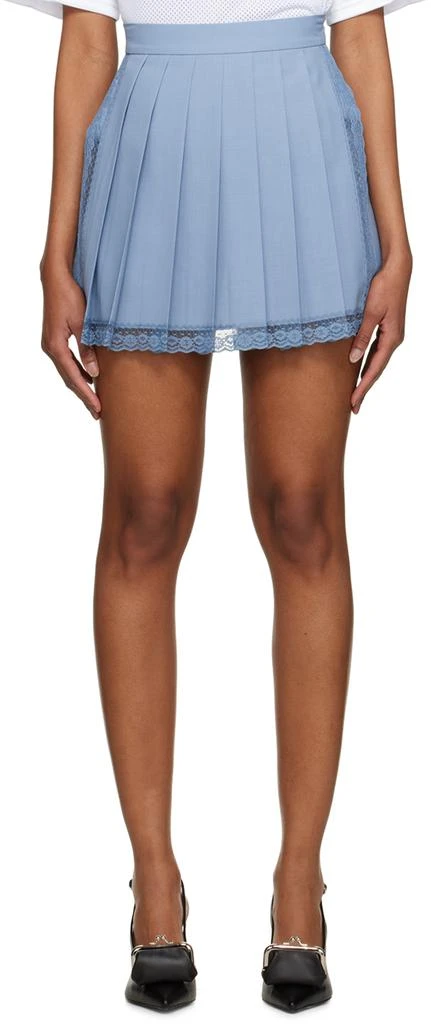 pushBUTTON Blue Pleated Shorts 1