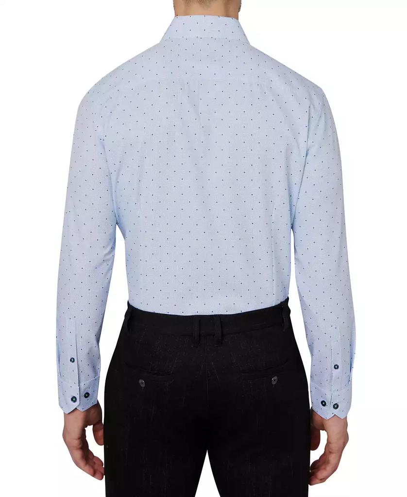 Society of Threads Men's Regular Fit Non-Iron Geo Print Performance Dress Shirt